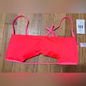 WET Swimwear Hot/Pink Coral Cut Out Bikini Top